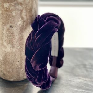 Geflochtener Haarreif aus Samt in Violett